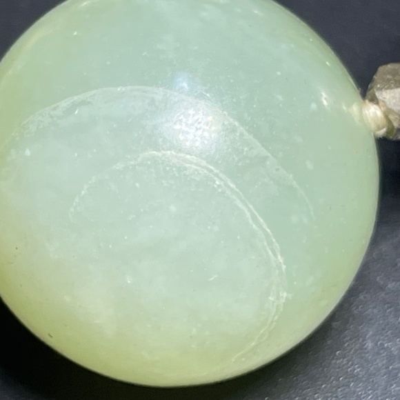 Necklace White Nephrite Jade Fossilized Pumtek Sterling Silver Beads & Clasp - Picture 5 of 8